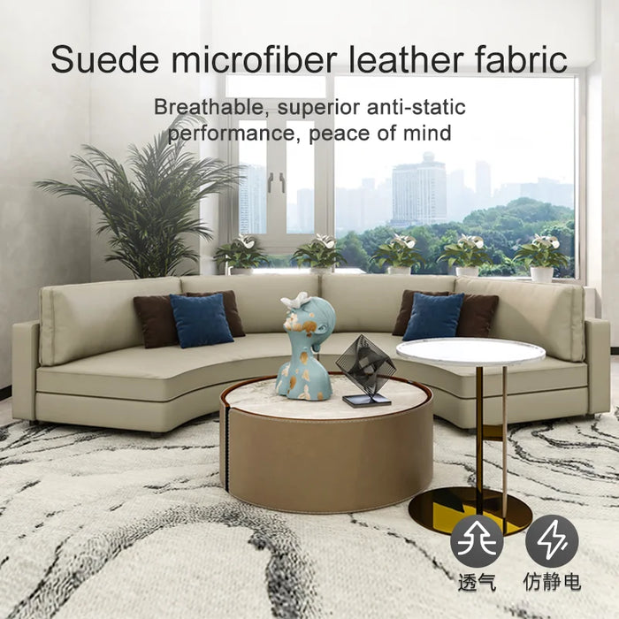 Curved sofa reception area negotiation area multi-person sofa combination light luxury sofa