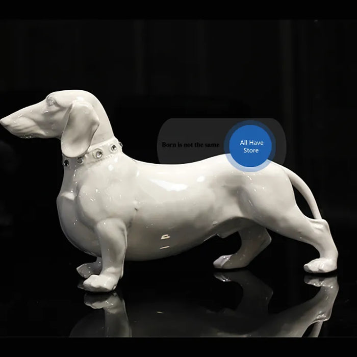 Dachshund Dog Statue Home Dector European Style Tabletop Decoration Interior Figurines Living Room Creative Household Accessorie