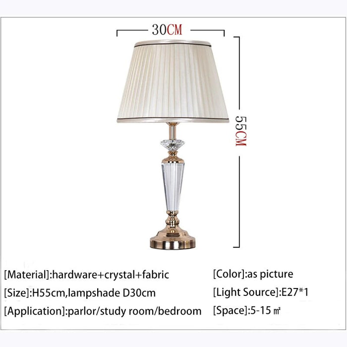 OURFENG Crystal Table Lamp Luxury Desk Bedside Lamp LED Modern Home Decoration for Foyer Bed Room Office Hotel