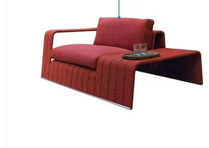 Outdoor rattan woven sofa courtyard villa open-air lounge chair