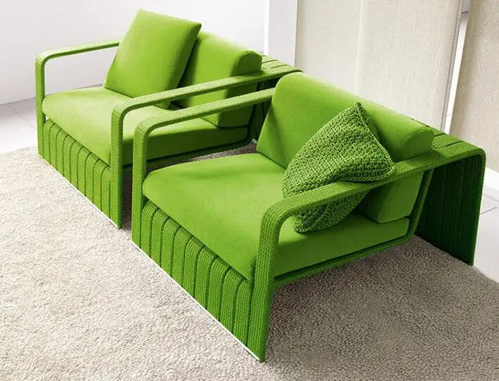 Outdoor rattan woven sofa courtyard villa open-air lounge chair