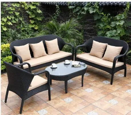Outdoor sofa woven rattan table and chair combination rattan sofa