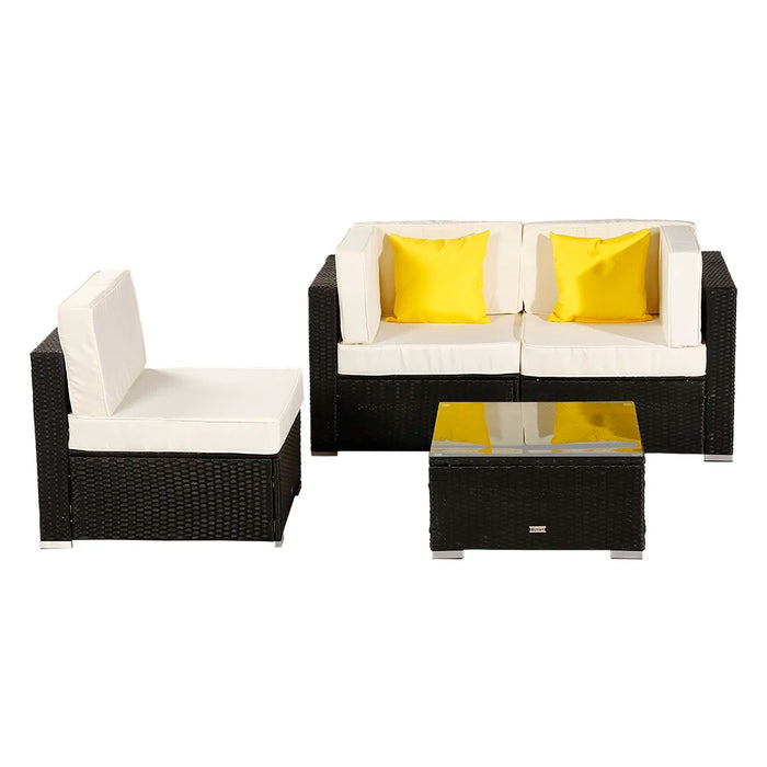 Patio Furniture Set 4 Pieces Patio PE Wicker Rattan Corner Sofa Set US Warehouse In Stock