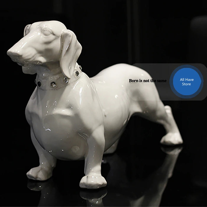 Dachshund Dog Statue Home Dector European Style Tabletop Decoration Interior Figurines Living Room Creative Household Accessorie