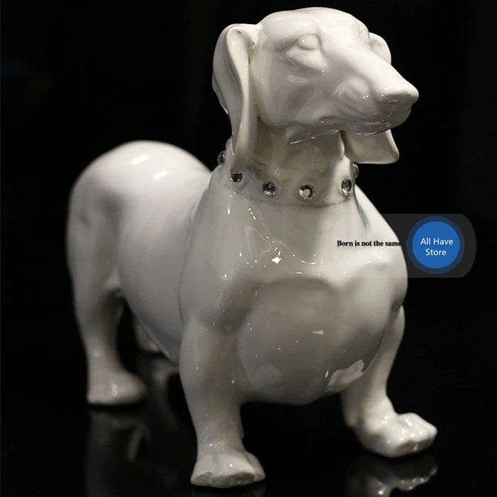 Dachshund Dog Statue Home Dector European Style Tabletop Decoration Interior Figurines Living Room Creative Household Accessorie