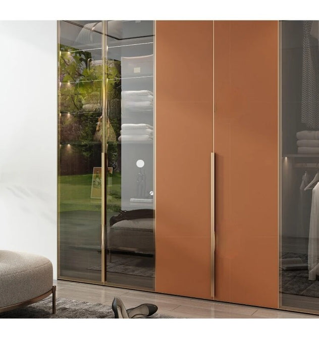 Customized wardrobe glass door open walk-in cloakroom luxury furniture