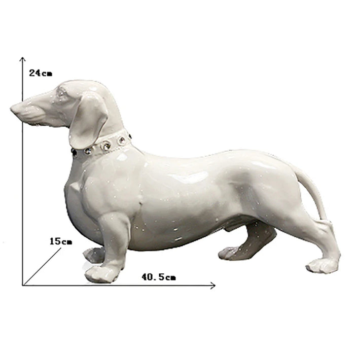 Dachshund Dog Statue Home Dector European Style Tabletop Decoration Interior Figurines Living Room Creative Household Accessorie