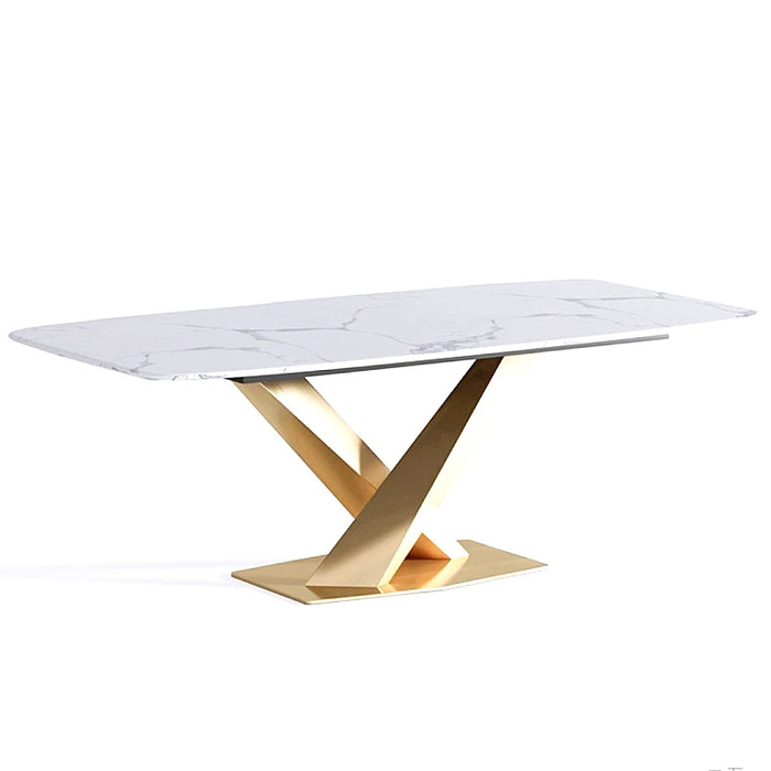Italian Light Luxury Marble Dining Table European Nordic Small Apartment Combination Dining Table Chair Set