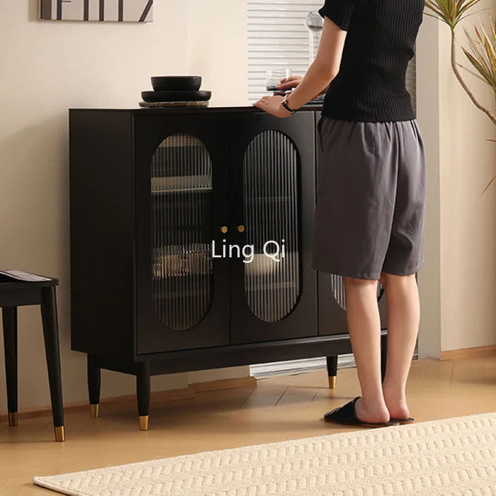 Decorated Locker Sideboard Showcase Black Space Saving Shelves Display Cabinet Modern Nordic Muebles De Cocina Bedroom Furniture