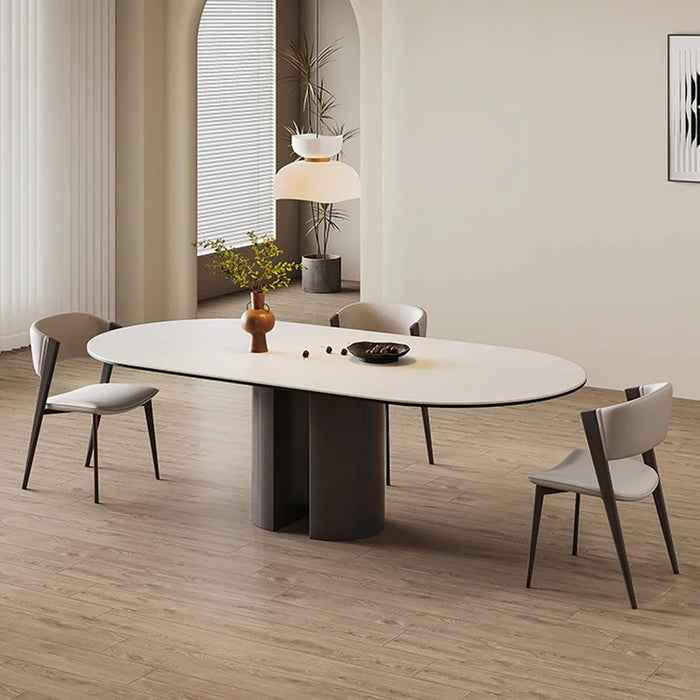 Oval Small Apartmen Dining Table White Restaurant Modern Nordic Coffee Tables Center Entryway Mesas De Comedor Kitchen Furniture