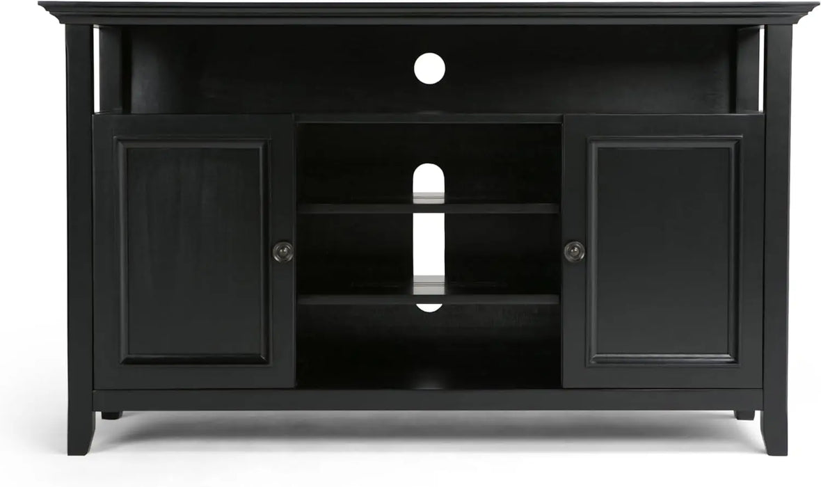 SIMPLIHOME Amherst SOLID WOOD Universal TV Media Stand, 54 inch Wide , Transitional, Living Room Entertainment Center