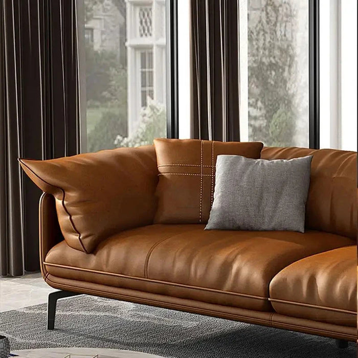 Italian Minimalist SofasFeather Leather Couch Modern Living Room Furniture Small Sofas Apartment Slaapbank Lounge Furniture