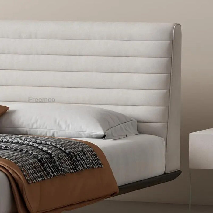 Italian Designer Double Bed Leather Modern Home Furniture King /Queen Size Suspension Bed Bedroom Furniture