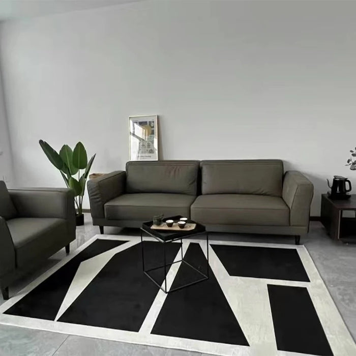 Thickened velvet Living room rugs Checkerboard room decor Deluxe lobby floor mat Short hair Nordic bedroom carpet large area rug