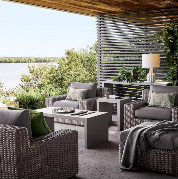 Outdoor sofa courtyard terrace villa leisure waterproof sunscreen rattan woven aluminum alloy furniture combination