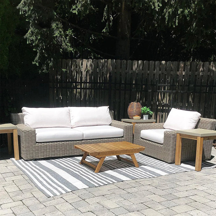 Outdoor sofa courtyard terrace villa leisure waterproof sunscreen rattan woven aluminum alloy furniture combination