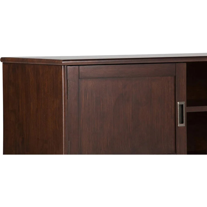 SIMPLIHOME Draper SOLID WOOD Universal TV Media Stand, 60 inch Wide,Industrial, Living Room Entertainment Center