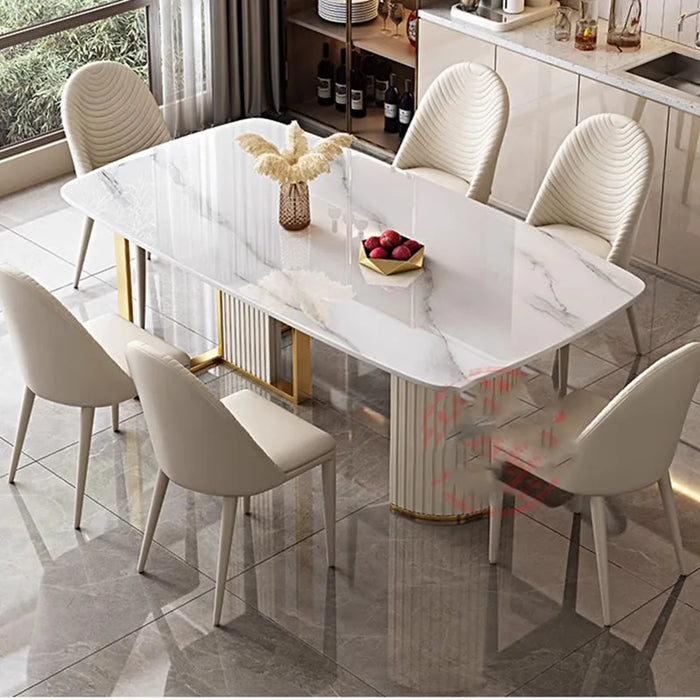 Simple Marble Dining Table Nordic Minimalist Rectangle Design Dining Table Italian Style Mesa De Comedor Kitchen Furniture