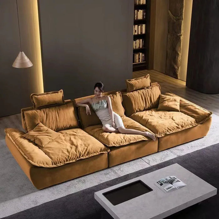 Simple and movable living room with adjustable high backrest, ultra deep seat width, cat scratch cloth, sailboat sofa