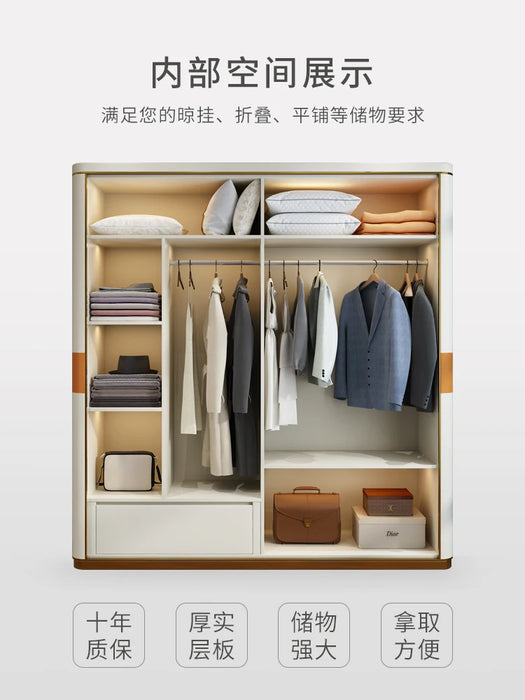 Italian-style light luxury wardrobe, home post-modern, four-door and two-door storage, ins main high-end