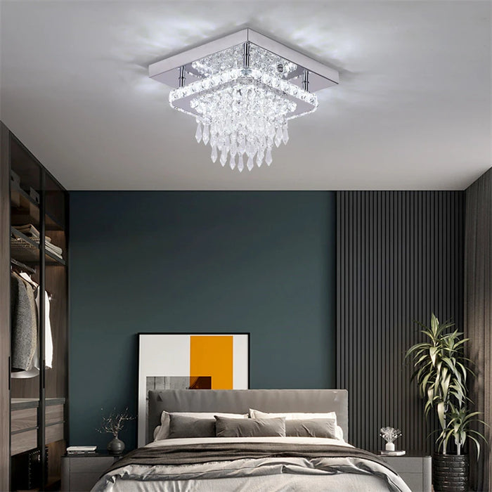 Crystal Led Ceiling Light Modern Nordic Round Surface Mounted Ceiling Lamps Indoor Lighting Aisle Room Bedroom Led Chandeliers