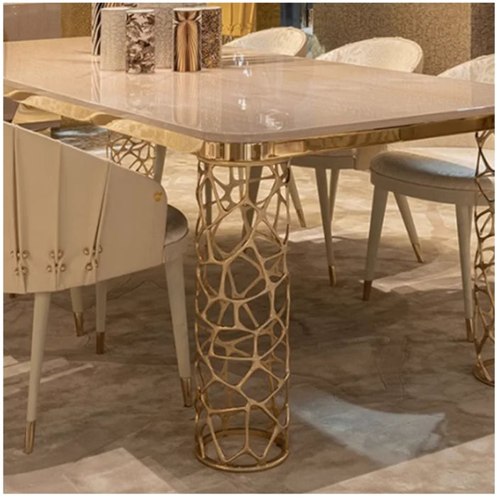 Italian light luxury marble dining table modern simple living room Villa dining room rectangular dining table