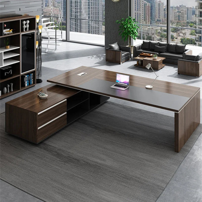 Bookshelf L Shaped Office Desk Storage Drawers Drawers Executive Computer Desks European European Mesa Escritorio Furnitures