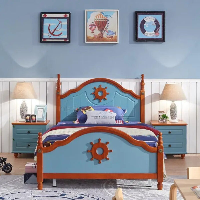 American Country Style Individual Kid Bed For Boys And Girls 1.2/1.5m Modern Teenager Bedroom Furniture Simple Children Bed