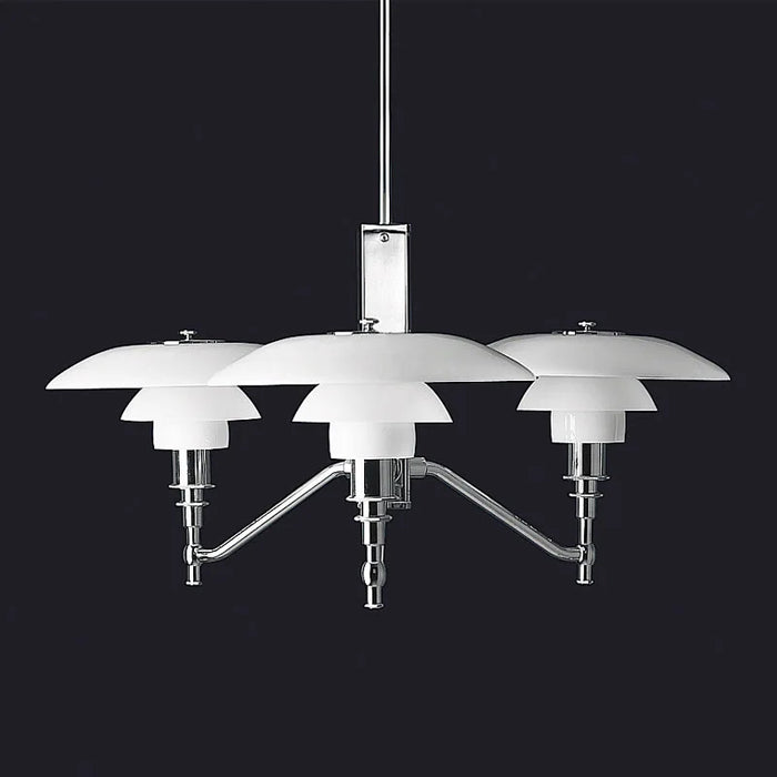 Danish Designer PH Pendant Light Living Room Bedroom Hanging Lamp Nordic Classic Dining  Glass Lotus Chandelier Louis Lustre