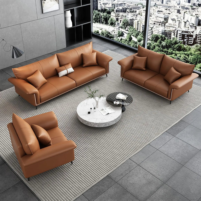 Italian luxury leather office sofa combination suit leather sofa for business reception