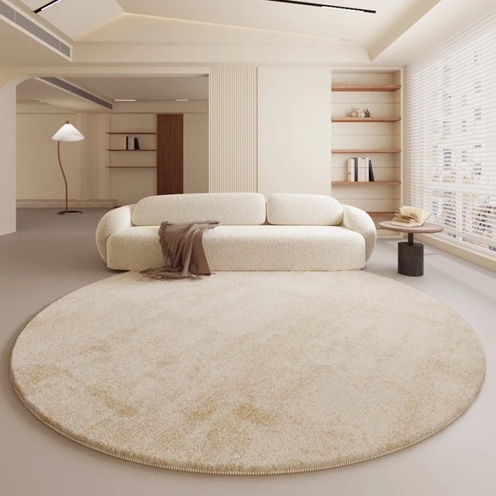 Cream Style Carpets for Living Room Fluffy Soft Bedroom Decor Round Carpet Minimalist Bedside Plush Rug Large Area Thicken Mat