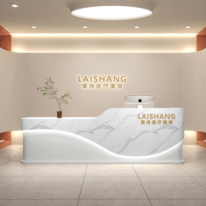 Service Console Reception Desk Standing Office Counter Cashiers Reception Desk Executive Scrivania Reseption Luxury Furniture