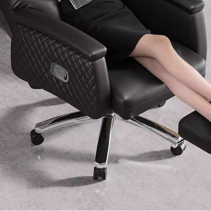 Cushion Swivel Office Chair Leather Waiting Ergonomic Nordic Armchairs Working Foot Rest Cadeira Presidente Office Furniture