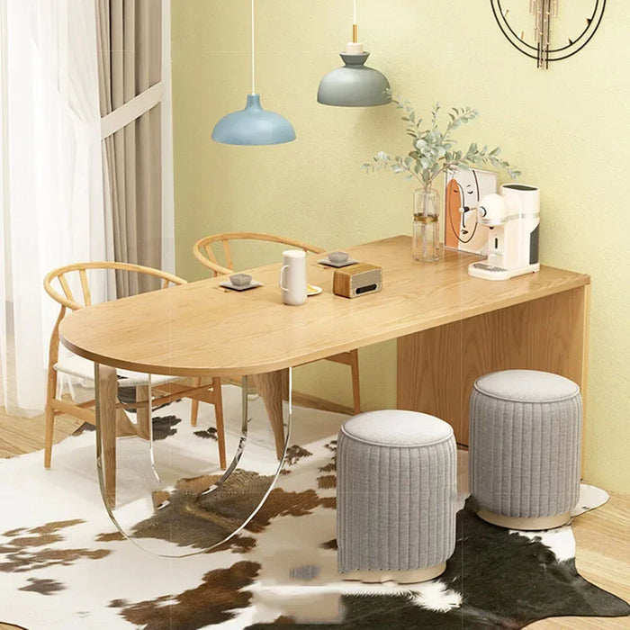 Design Acrylic Dining Table Wooden Waterproof Nordic Elegant Dining Table Minimalist Modern Mesas De Comedor Kitchen Furniture
