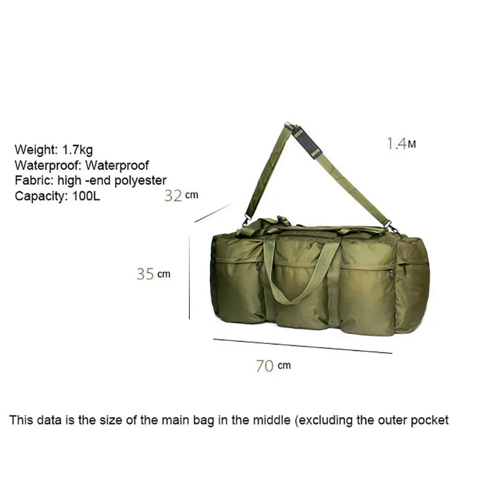 Outdoor Camping Hiking Bag 100L Super Capacity Travel Luggage Bag Men Military Backpack Tactical Pack Sports Storage Bag