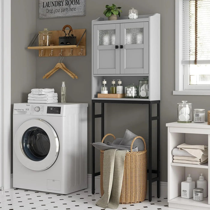 Over The Toilet Storage Cabinet, Bathroom Organizer Over Toilet Storage, Double Doors Over The Toilet Storage Soft Hinges Above