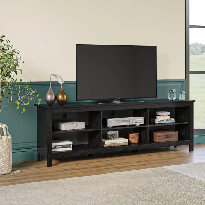 Panana TV Stand Moden 6 Cubby TV Stand for 75 inch TV Farmhouse Television Stands Entertainment Center Media Stand