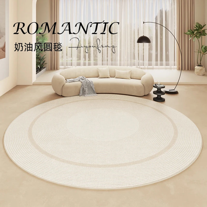 Cream Style Carpets for Living Room Light Luxury Bedroom Decor Plush Carpet Fluffy Soft Bedside Rug Home Thicken Round Floor Mat