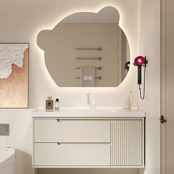 Sink Drawer Wall Bathroom Cabinet Mirror Luxury Mirror Bathroom Cabinet Storage Wooden Badezimmer Schrank Home Furniture YQ50BC