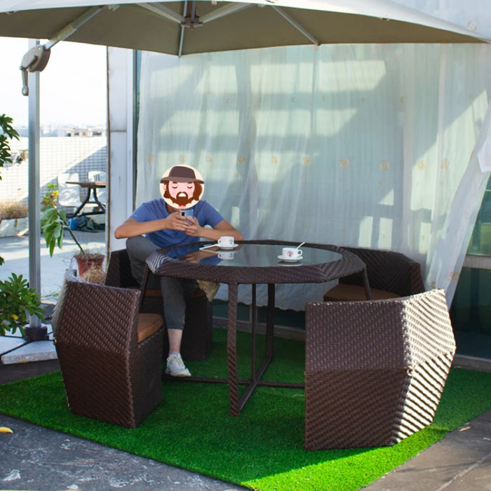 Outdoor Table and Chair Leisure PE Rattan Combination Villa Courtyard Garden Guest House Creative Garden Furniture Sets WKGF