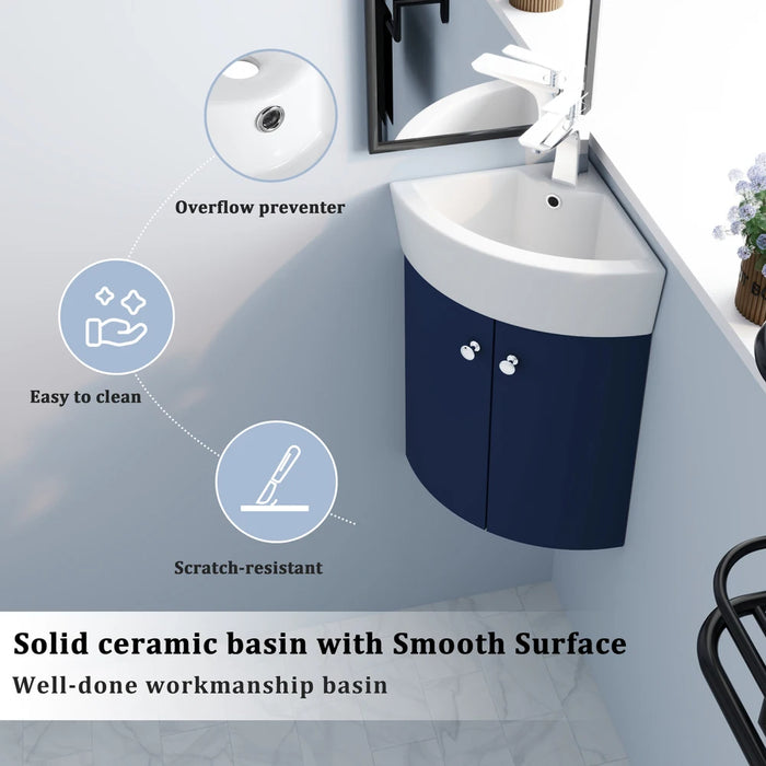 Corner Bathroom Vanity And Sink Combo Wall Mounted Cabinet Set For Small Space Space Saving Floating Storage Cabinet