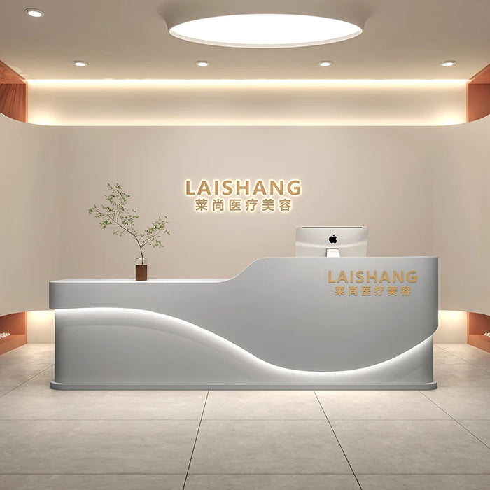 Service Console Reception Desk Standing Office Counter Cashiers Reception Desk Executive Scrivania Reseption Luxury Furniture