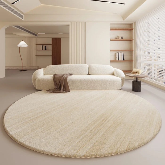 Cream Style Carpets for Living Room Fluffy Soft Bedroom Decor Round Carpet Minimalist Bedside Plush Rug Large Area Thicken Mat