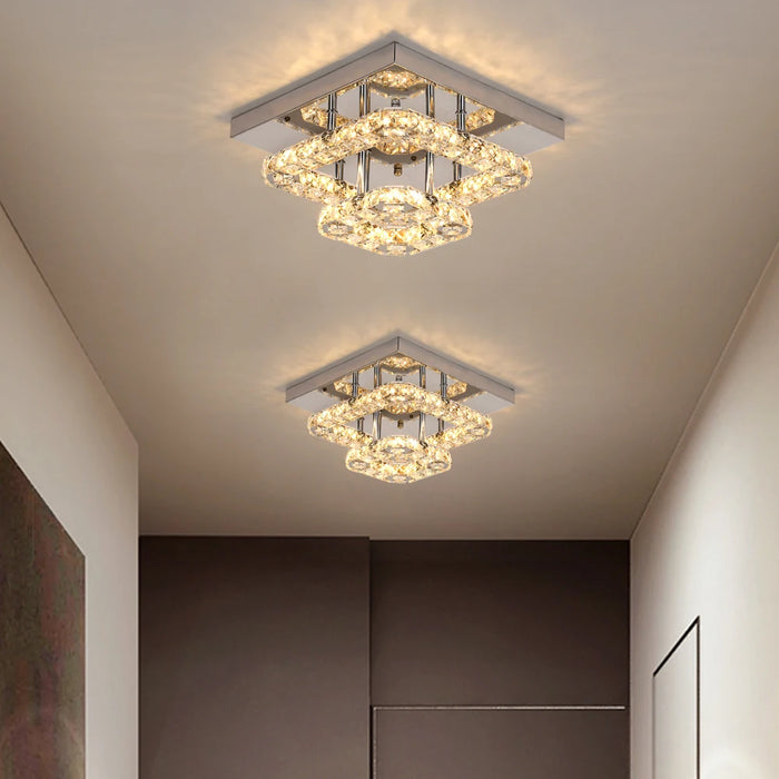 Crystal Led Ceiling Light Modern Nordic Round Surface Mounted Ceiling Lamps Indoor Lighting Aisle Room Bedroom Led Chandeliers