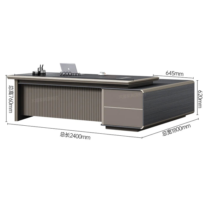 Simple Modern CEO Desk Office Manager Light Luxury Chairman High-end Furniture Boss Office Business Desk And Chair Combination