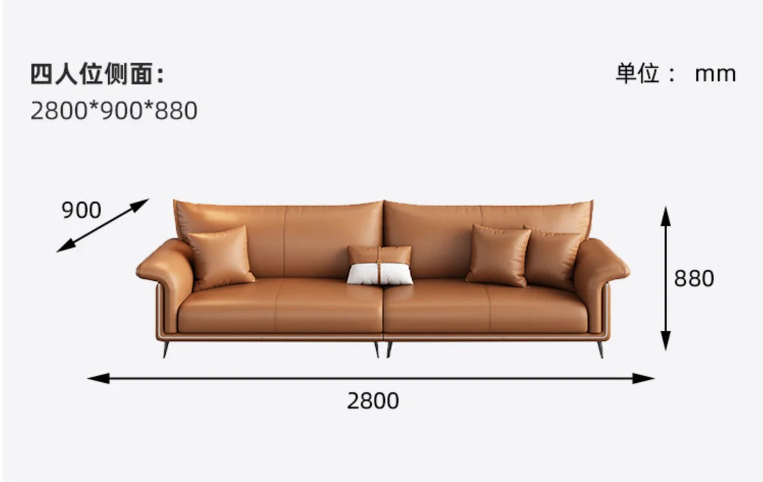 Italian luxury leather office sofa combination suit leather sofa for business reception