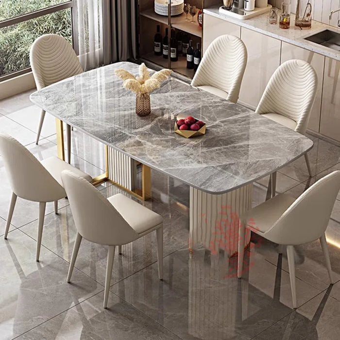 Simple Marble Dining Table Nordic Minimalist Rectangle Design Dining Table Italian Style Mesa De Comedor Kitchen Furniture