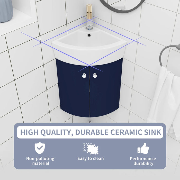 Corner Bathroom Vanity And Sink Combo Wall Mounted Cabinet Set For Small Space Space Saving Floating Storage Cabinet
