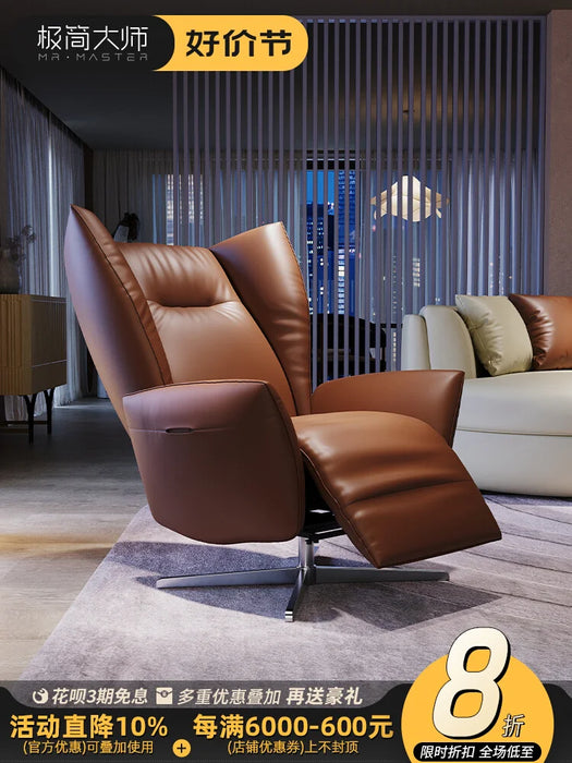 Single person sofa recliner modern study home multi-functional single leisure Italian luxury leather office chair