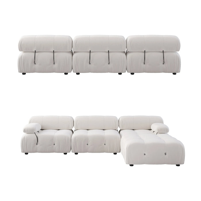 Convertible Modular Sectional Sofa L-Shaped Teddy Velvet Couch with Ottoman Minimalist Sofas Couches for Living Room Furniture